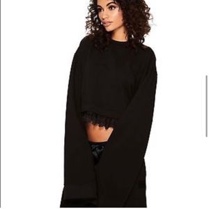 NWT Medium puma fenty by rihanna cropped black jersey with lace